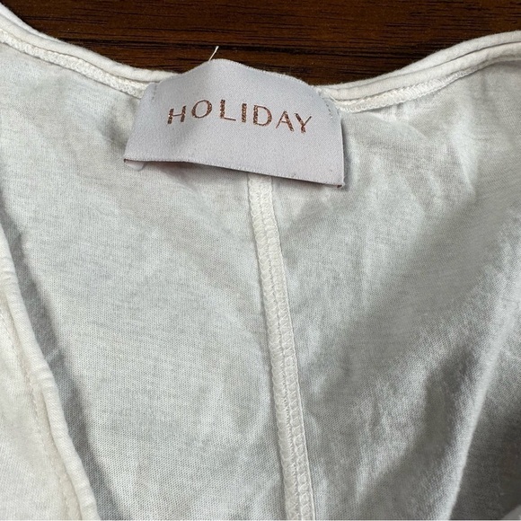 Holiday White Short Sleeve Oversized T Shirt - Picture 5 of 5